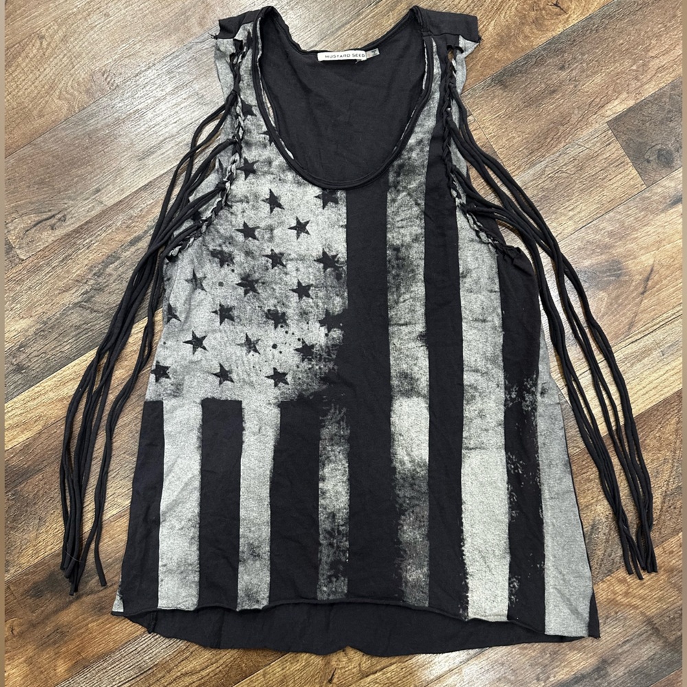Fringe American Flag Tank